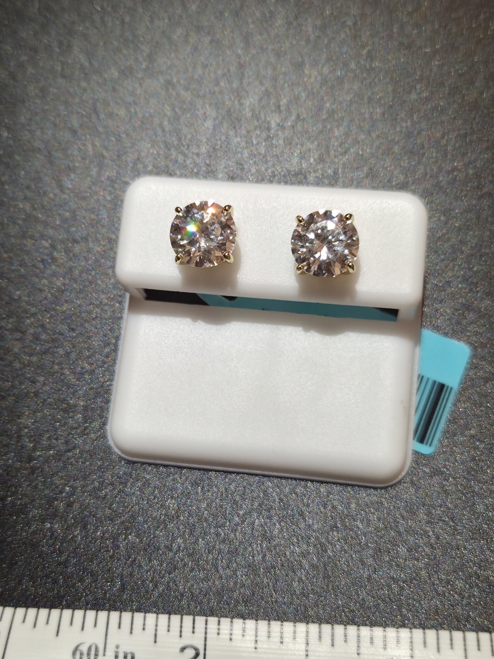Moissanite Stud Earrings - Round Prong Set